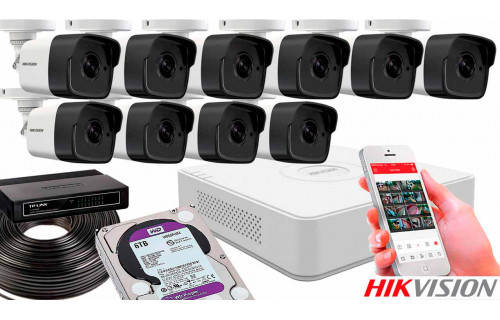 Комплект видеонаблюдения на 10 камер для улицы 4mp IP